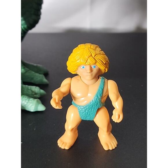 Vintage Definitely Dinosaurs 1987 Playskool T-Rex Figure And Caveman Zorg Blonde - Picture 2 of 9